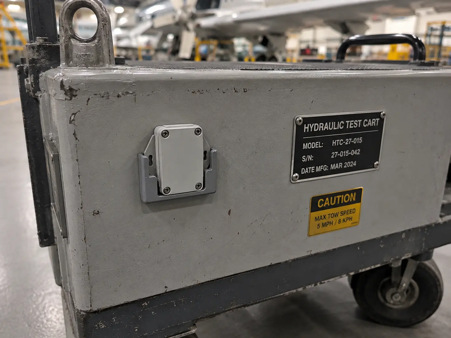 Custom bracket or tag holder — removable asset tag