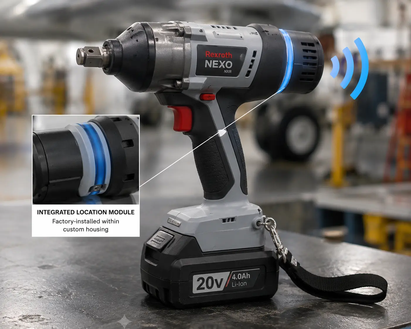 Embedded or recessed asset tag — integrated into the equipment housing