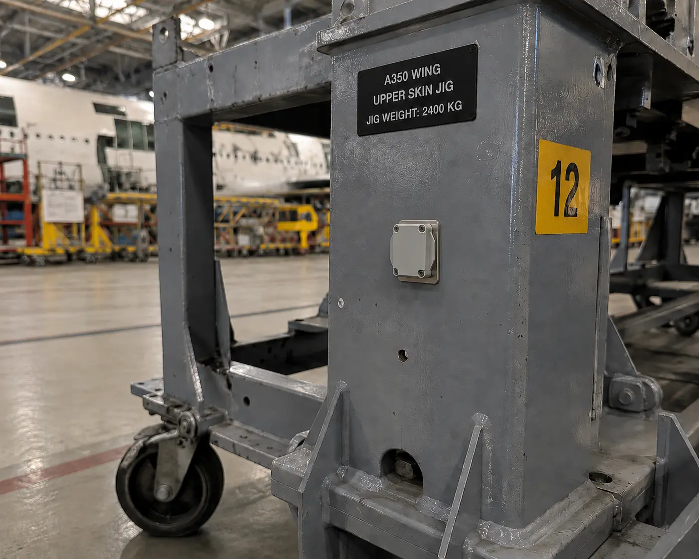 Magnetic mounting — temporary asset tag on a steel production fixture